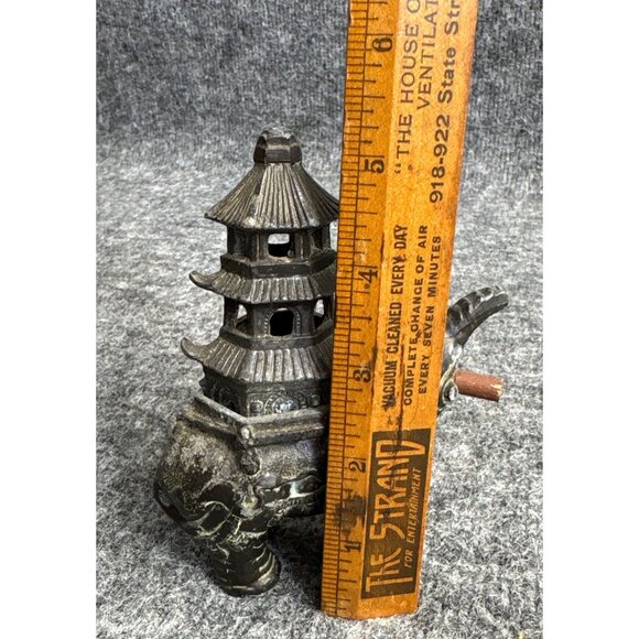 Vtg Elephant Figurine With Pagoda Holder/Lid 7in Tall Incense - Picture 5 of 7